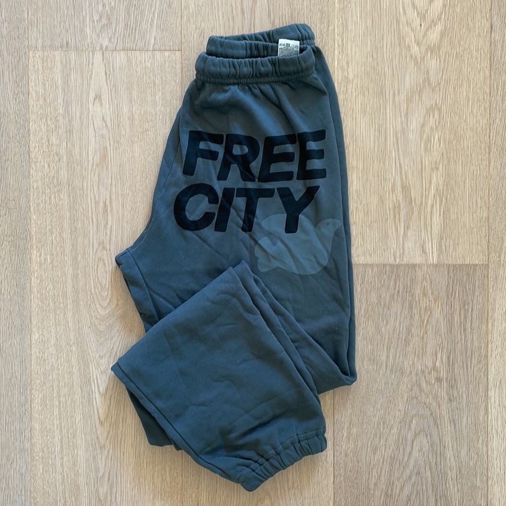 NEW Authentic FREE CITY Sweatpants Gray Sz 1 / Small FREECITY